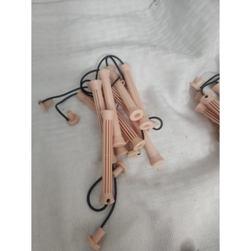 Vintage Peach Perm Rods Hair Rollers Set Various Sizes Shapes Lot of 44 - Picture 3 of 6